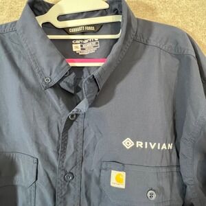 Carhartt Force Relaxed Fit Lightweight Long Sleeve Shirt Mens 2X Rivian Navy NWT